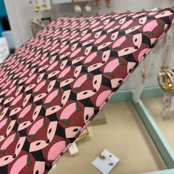 Kate Spade Pink Fox Pattern Clutch - Picture 2 of 8
